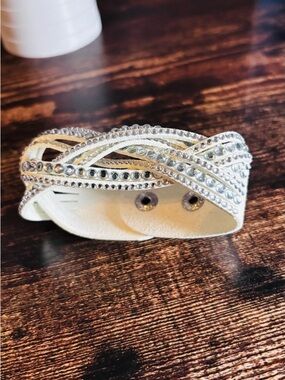Crystal Wrap Bracelet - White Rhinestone Accent